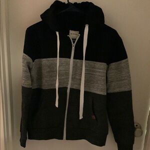 Men's Black and Gray Hoodie Sweater